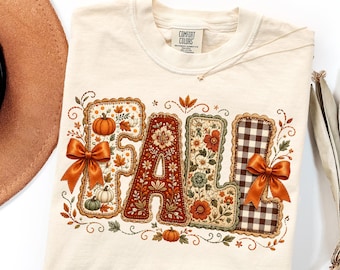 Faux Yarn Floral Fall DTF, Checkered Flower Autumn DTF Print, Pumpkin Season Shirt Print, Halloween Vibes Ready to Press