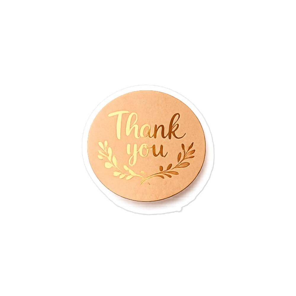 Gold Foil Kraft Paper Sticker | Thank You Sticker | Handmade With Love ...