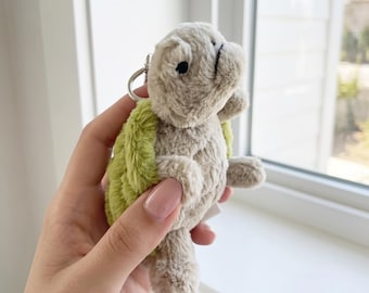 Turtle Plush Keychain Stuffed Animal Jellycat Inspired Bag Charm Backpack Accessory Collectible Plushie Gift
