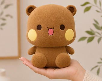 Cartoon Bear Plush Toy Stuffed Animal Decorative Nursery Pillow Gift for Children and Collectors