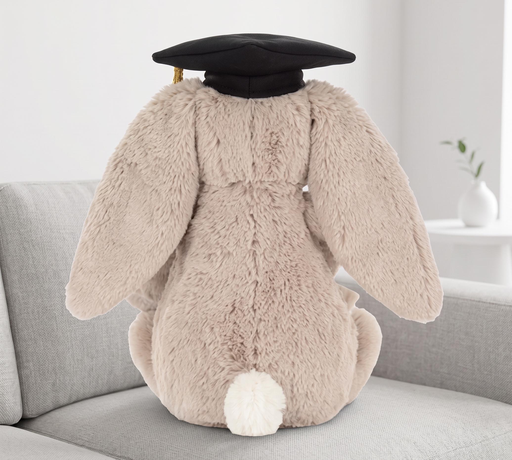 Acdanc Rabbit Jellycat Stuffed Graduation Rabbit Plush Toy Featuring Academic Cap ...