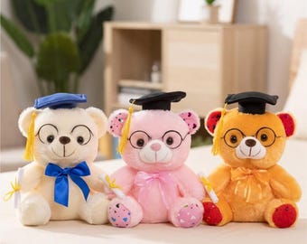 Graduation Plush Bear Toy with Mortarboard Hat Ideal Keepsake Gift for Graduates