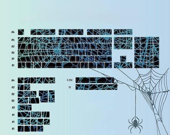 Zestaw czarno-niebieskich nakładek klawiszy z motywem pajęczej sieci do klawiatury mechanicznej, nakładki klawiszy do gier RGB, niestandardowe klawisze klawiatury, prezent dla gracza