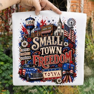 Small Town Freedom PNG Custom ZIP Code Small Town, Patriotic 4th July Sublimation Design, USA Flag 250 Years Of Freedom Digital Download