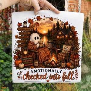 Summerween-Geist-PNG, Sublimationsdesign „Mental bin ich hier“, Trendiges T-Shirt-Design für Halloween-Fans, Lustiges Herbst-PNG