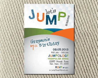 Bounce House Trampoline or Jump Party Invitation: Digital