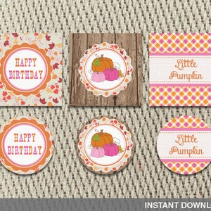 Favor Tags - Stickers - Vintage-Rustic - Leaves and Autumn Hayride - Farm -Fall-Pumpkin-Birthday- Instant Download - DIY Digital Decorations