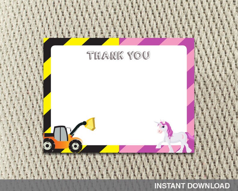 Thank You Card Joint Birthday Party Etsy