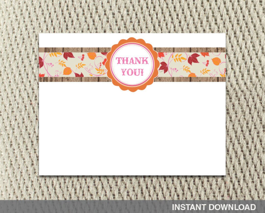 Thank You Card Vintage-rustic Leaves and Autumn Hayride Farm fall ...
