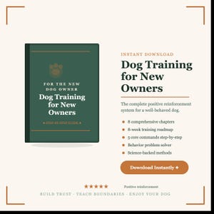 Adiestramiento canino para nuevos dueños: guía en PDF sobre refuerzo positivo, descarga instantánea.