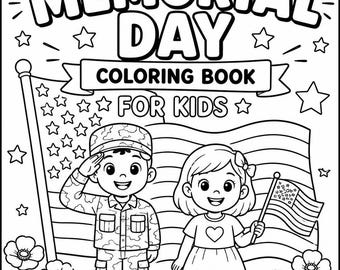 Libro para colorear del Día de los Caídos para niños / Páginas de actividades patrióticas (Descarga digital)