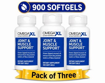 3-Pack 300 Softgels Omega XL Green Lipped Muscel Joint Health Relief Softgels