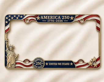 USA 250th Anniversary License Plate Frame, Patriotic American Flag Car Decor, 1776 2026 Gift for Dad