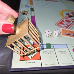Monopoly board game Jail Cell with knob.