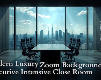 Executive Boardroom Zoom Background, Modern Office Virtual Meeting (Digital Download)