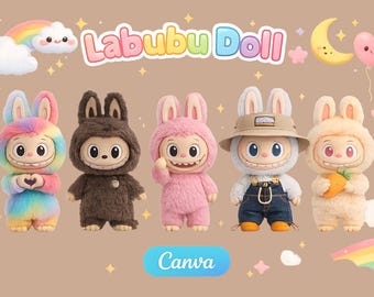 Labubu clipart, teens cute, love adorable, trending trendy, digital art, PDF,JPY&PNG files, printable, instant download, digital download.