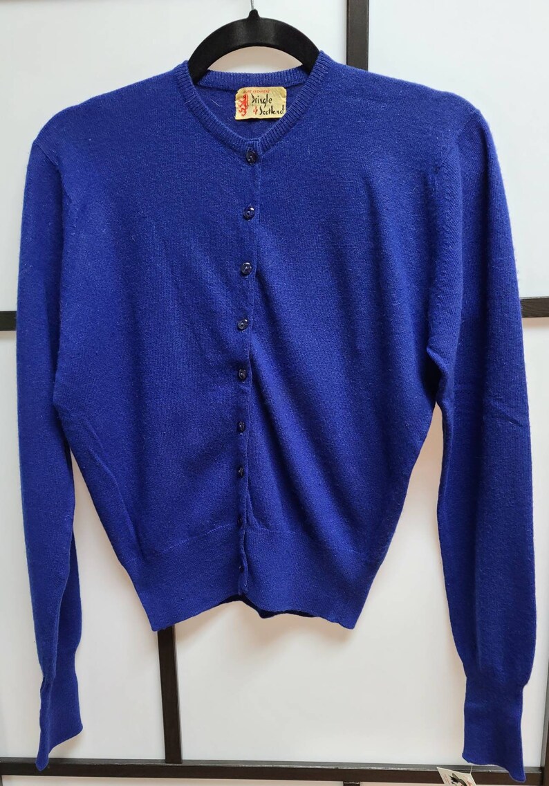 Vintage Cashmere Sweater 1950s Blue Purple Pringle of Scotland | Etsy