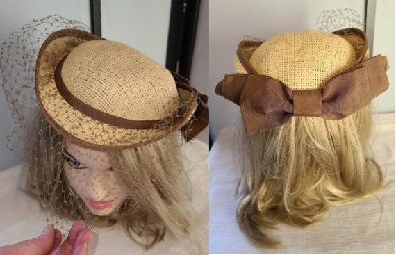 Vintage Straw Hat Small 1960s 70s Does 1930s Round