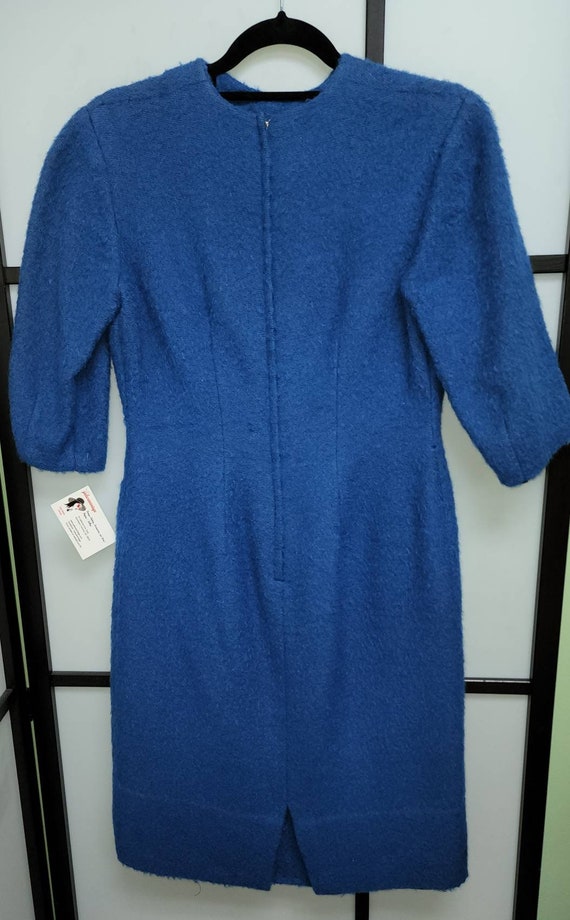 Vintage Wool Dress 1960s Blue Mohair Wool Wiggle Dres… Gem
