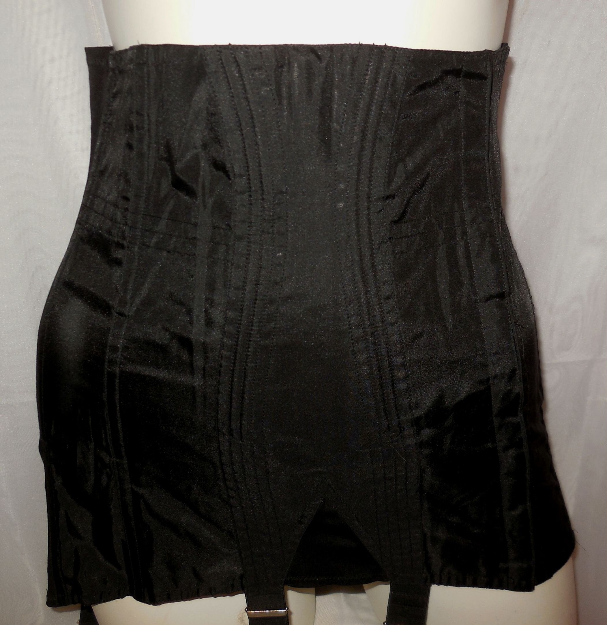 Vintage 1950s Girdle Black Nylon Open Bottom Girdle High ...