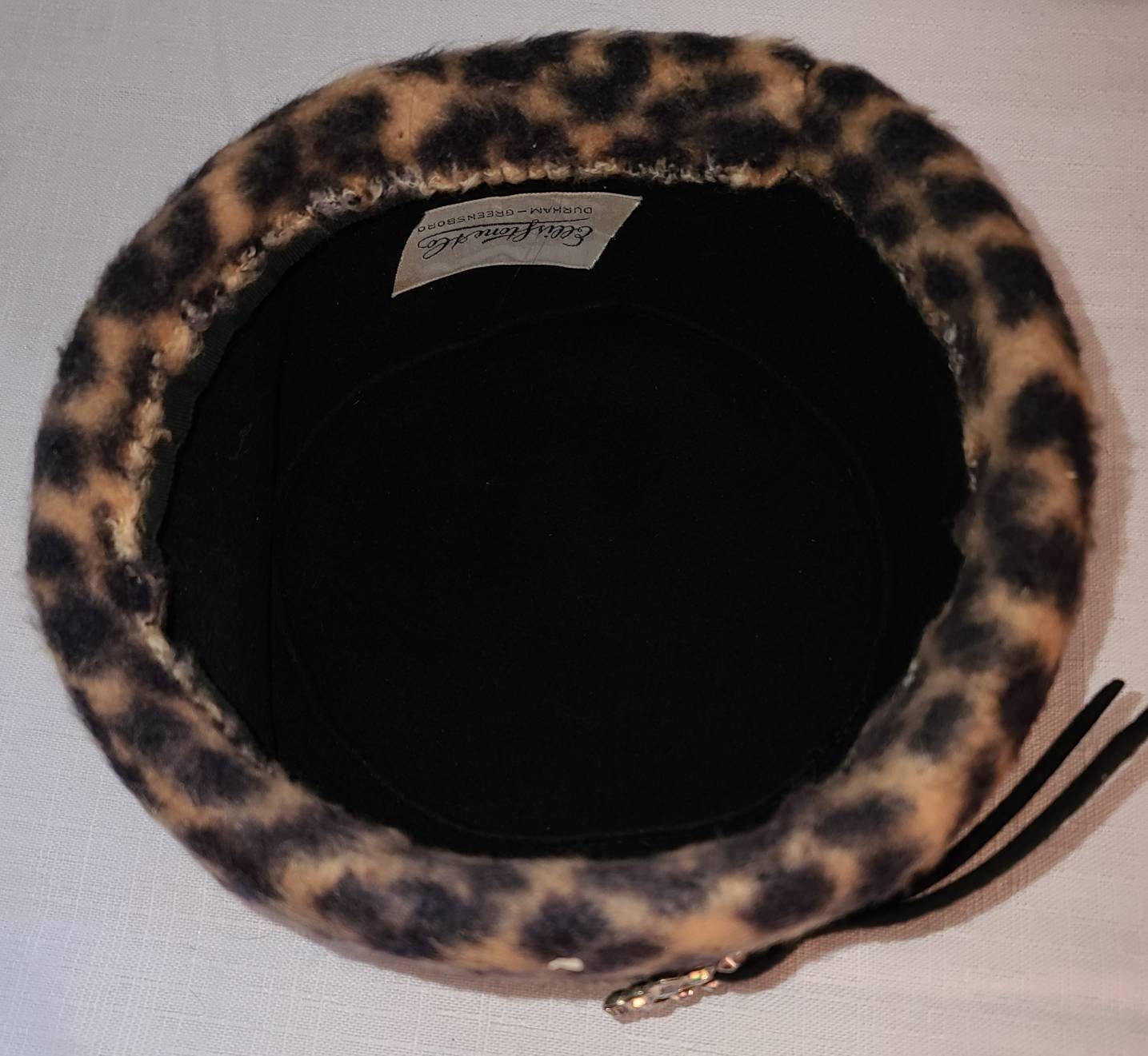 Vintage Leopard Hat 1950s 60s Round Faux Leopard Fur Pillbox Hat ...