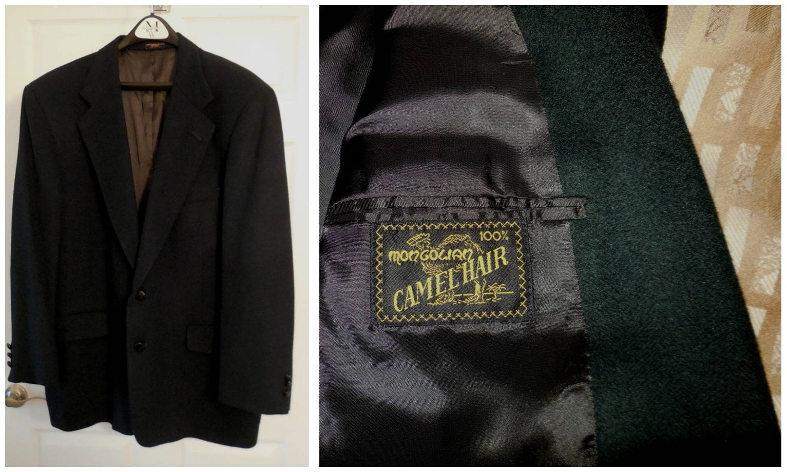 Sale Men S Vintage Jacket 1960s 70s Camel Hair Blazer Dark Green