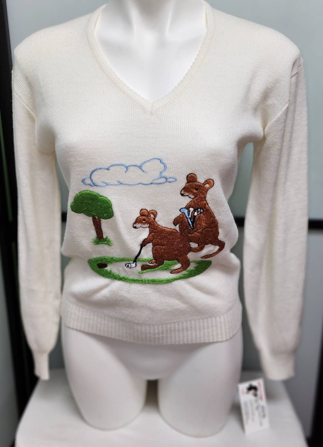 White Golf Sweater - Etsy
