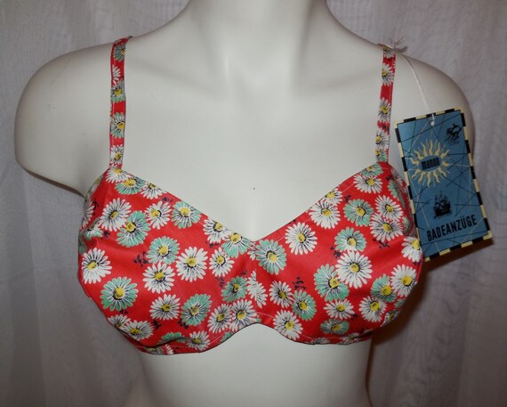 Unworn Vintage 1950s Bikini Top NWT Swimsuit Top S