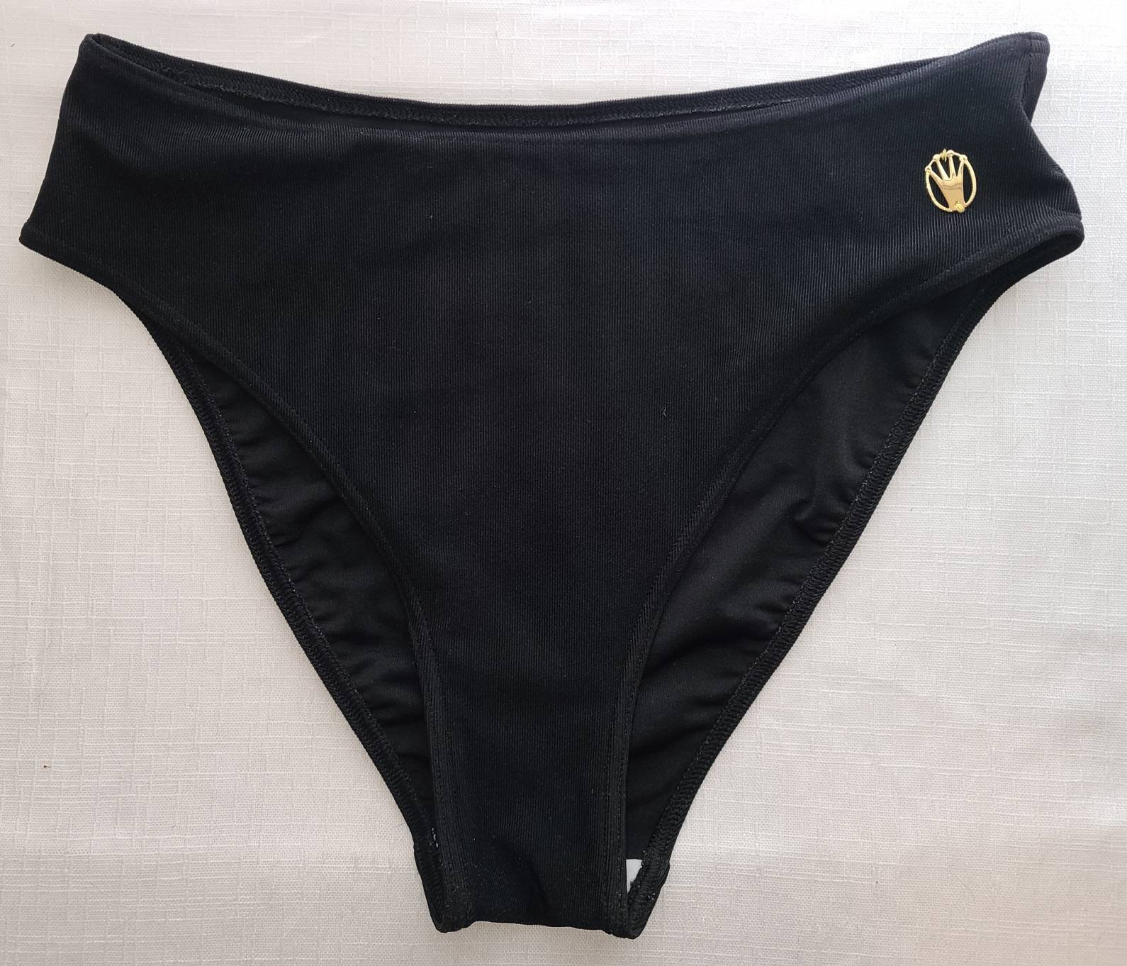 Vintage Bikini Bottoms 1980s Triumph Black Nylon Spandex Triumph Bikini