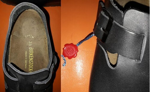 Unworn Vintage Birkenstocks Women's Black Leather Birkenstock Shoes London 66191 Buckles Closed 