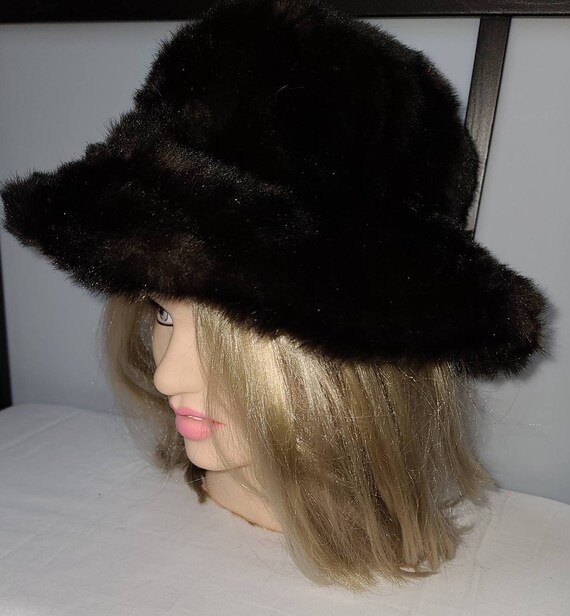 Vintage Faux Fur Hat 1960s 70s Large 