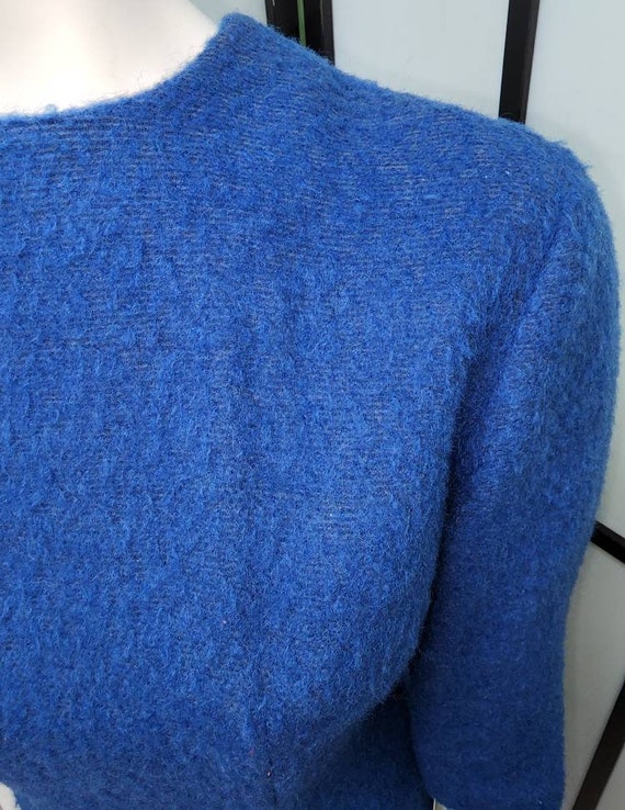 Vintage Wool Dress 1960s Blue Mohair Wool Wiggle Dres… Gem