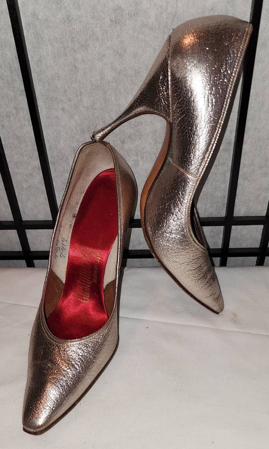 Vintage Silver Shoes 1950s 60s Silver Metallic Leather or - Etsy