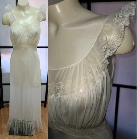 Vintage 1950s Nightgown Long Vanity Fair Semi Shee