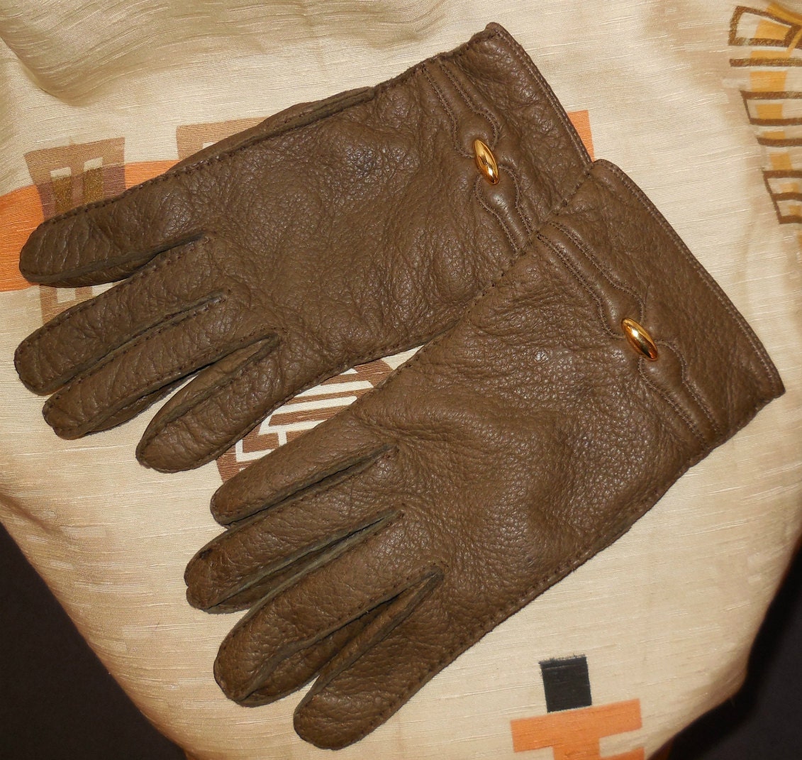Vintage Designer Peccary Leather Gloves German Designer Roeckl Soft