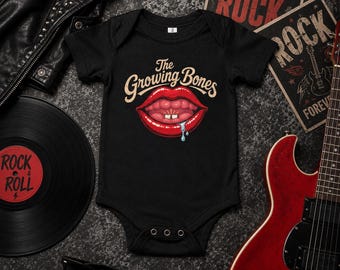 Body para bebé "Huesos en Crecimiento" / Body divertido para la dentición / Conjunto para bebé inspirado en el rock & roll / Regalo para baby shower