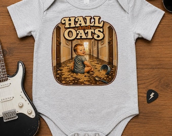 Hall and Oats Baby Body, lustiger Haferflocken-Baby-Bodysuit, süßes Musik-Wortspiel-Outfit, Baby-Dusche-Geschenk, Säuglings-Grafik-Strampler