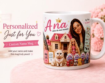 Taza personalizada de Mini Marcas – Taza de café con nombre personalizado – Taza coleccionable adorable – Regalo para amantes de las miniaturas