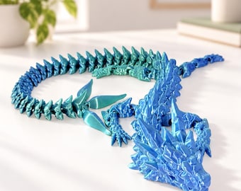 3D-geprinte beweegbare draak, flexibel fantasiespeelgoed om mee te friemelen, beweegbaar bureaudier, cadeau voor drakenliefhebbers