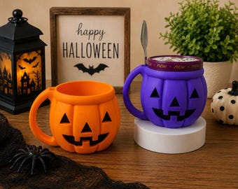 Pompoen ijsbekerhouder, Halloween desserthouder, 3D-geprint herfst keukenaccessoire, Jack-o'-lantern cadeau