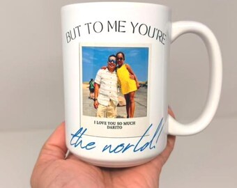 Taza personalizada para el Día del Padre | Taza con foto personalizada para papá | Taza "Para el mundo eres papá" | Regalo para papá de parte de su hija |