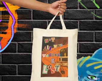 Not All Who Wander Are Lost Tote Bag | Boho Wanderlust Canvas