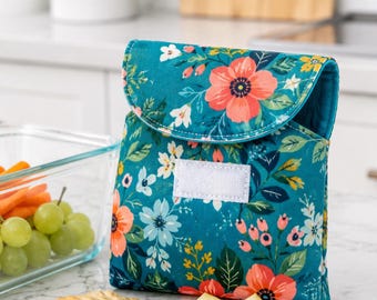 Reusable Snack Bag Sewing Pattern, Beginner Lunch Bag Tutorial (PDF Download)