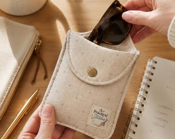 Sewing Pattern PDF, Padded Glasses Case Tutorial, Beginner Snap Pouch (Digital Download)