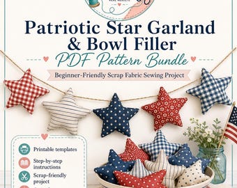 Patriotic Star Garland Bowl Filler Sewing Pattern (PDF Download)
