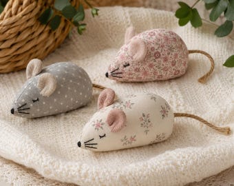 Cat Toy Mouse Sewing Pattern, Beginner Scrap Fabric Project (PDF Download)