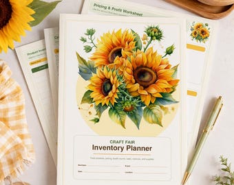 Sunflower Craft Fair Inventory Planner, Vendor Sales Log (Digital Download)