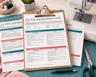 Sewing Machine Maintenance Checklist PDF, Serger Care Printable (Digital Download)