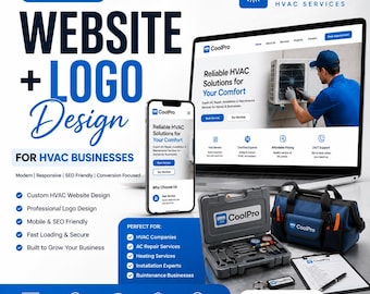Webbdesign för VVS | Entreprenör + AC-reparation Anpassad logotyp, WordPress-bygge