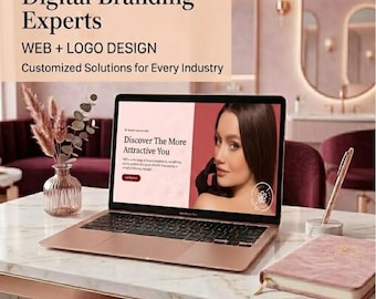 Anpassad webbplats för skönhetssalong + logotypdesign | Skönhetssalong, spa, makeupartist och varumärkesbyggande tjänster